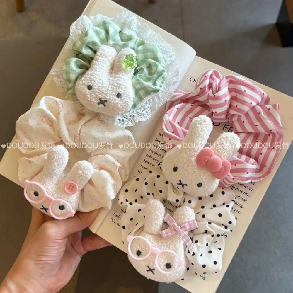 رباط شعر أرنب ميفي لطيف ولها مستوى عالٍ من المظهر، حلو وبناتي مع ربطة عنق على شكل ذيل حصان وشريط شعر #4