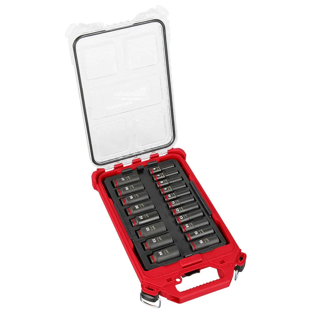 Milwaukee 49-66-6801 SHOCKWAVE 3/8 Inch Impact Load Receptacle MM Packaging Set - 19 Pieces -