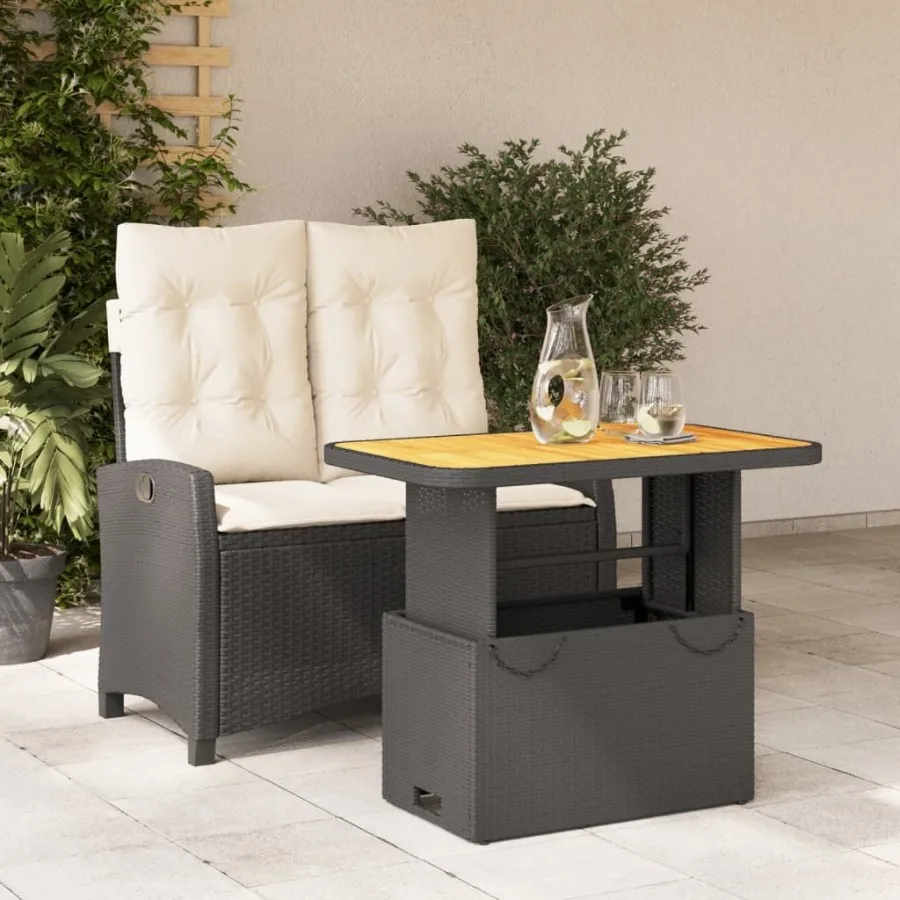

Garden Dining Set Black and Brown