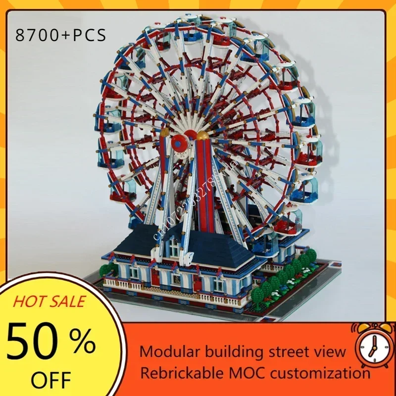 8700+PCS Ferris Wheel Modular MOC Creative street view Model Custom Puzzle Architecture DIY Education Assembly Model Toy Gifts