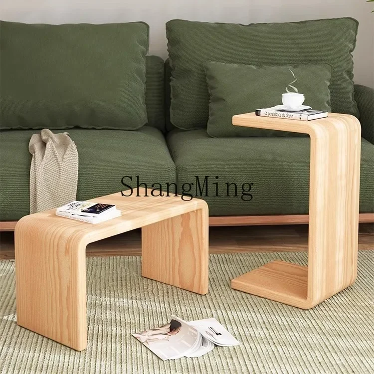 

SM modern simple removable small bay window table sofa side table simple home solid wood small coffee table
