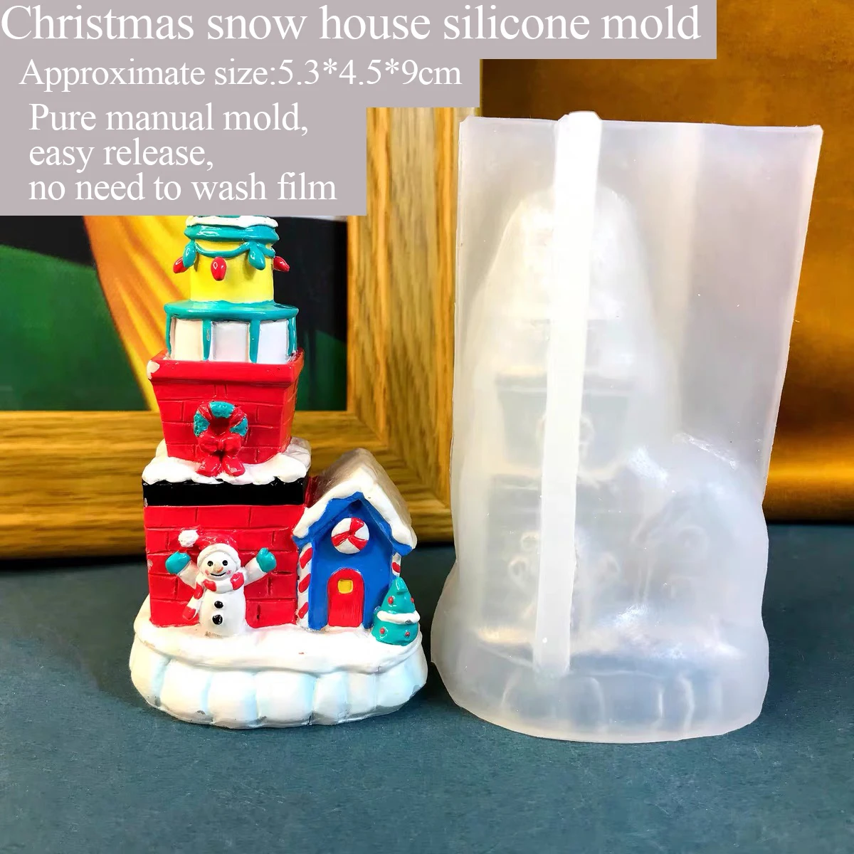 Christmas Mold Drop Glue Aromatherapy Plaster DIY Mold, Lovely Snow House Mold