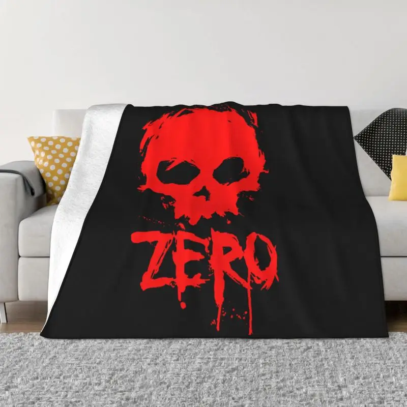 Zero Skateboard Zero Blood Skull Custom Blanket Shaggy Bedspread Microfiber Skin Friendly Decorative Sofa