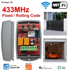 Wifi Garage Gate Door Receiver 2CH 433,92Mhz Remote Control Switch Universal 433MHz Timer DIY For Multi Brand Works with Tuya