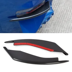 Carbon Fiber Black ABS Car Front Fog Light Lamp Decoration Blade Cover Trim Sticker Fit For Ford Mustang 2018-2021