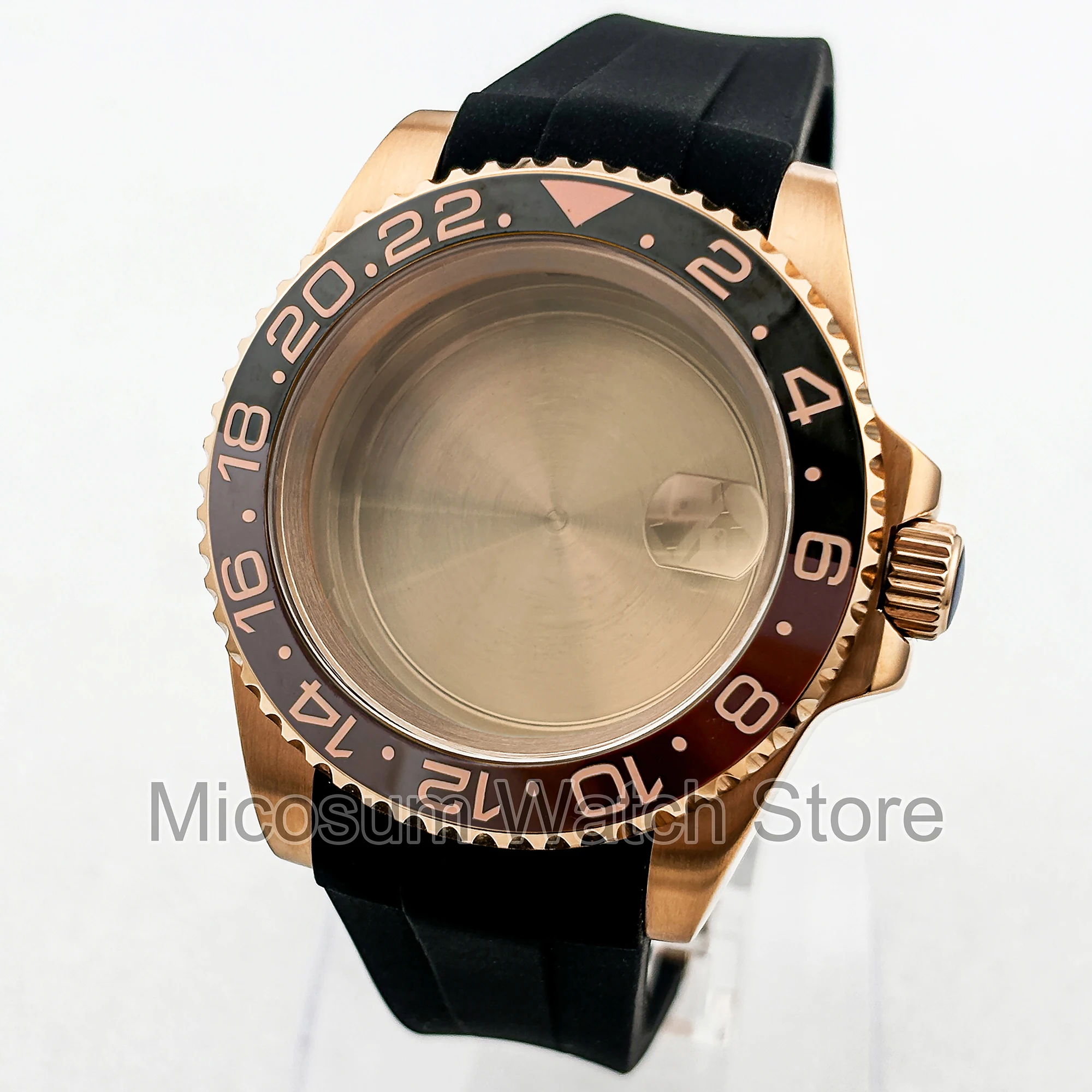 Casing gelang tali karet PVD NH35 emas mawar 40mm NH36 NH34 10bar tahan arloji SUB GMT suku cadang Aksesori casing MOD