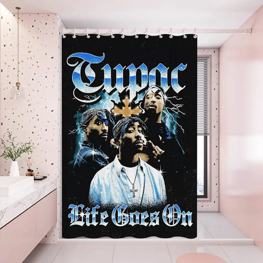 

Рэпер T-tupac 2P-A-C музыкальная звезда занавеска для душа занавеска для ванны с принтом полиэфирная ткань водонепроницаемые занавески для ванной с крючками