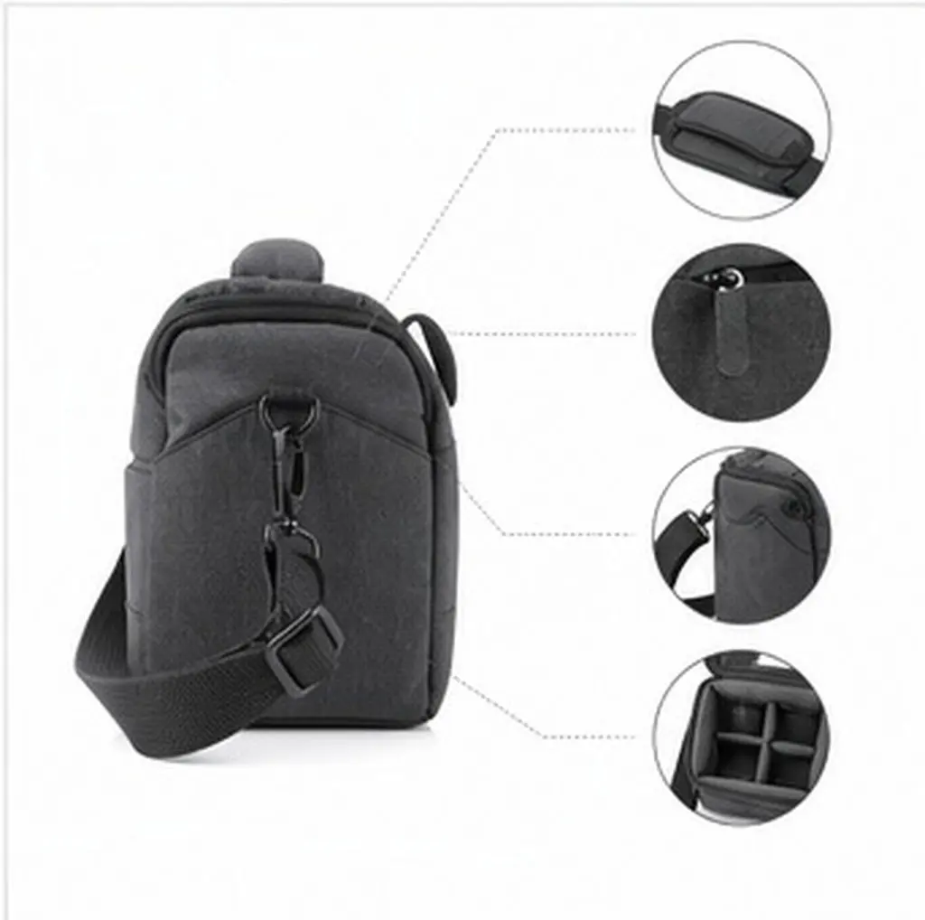 Durable Nylon Camera Bag Adjustable Shoulder Straps Large Capacity Pouch for Outdoor Travel and Accessories Camera Bag