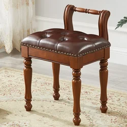 American Solid Wood Dressing Stool, Modern Simple Makeup Stool, European Piano Bench, Bedroom Dresser Chair, Fashion