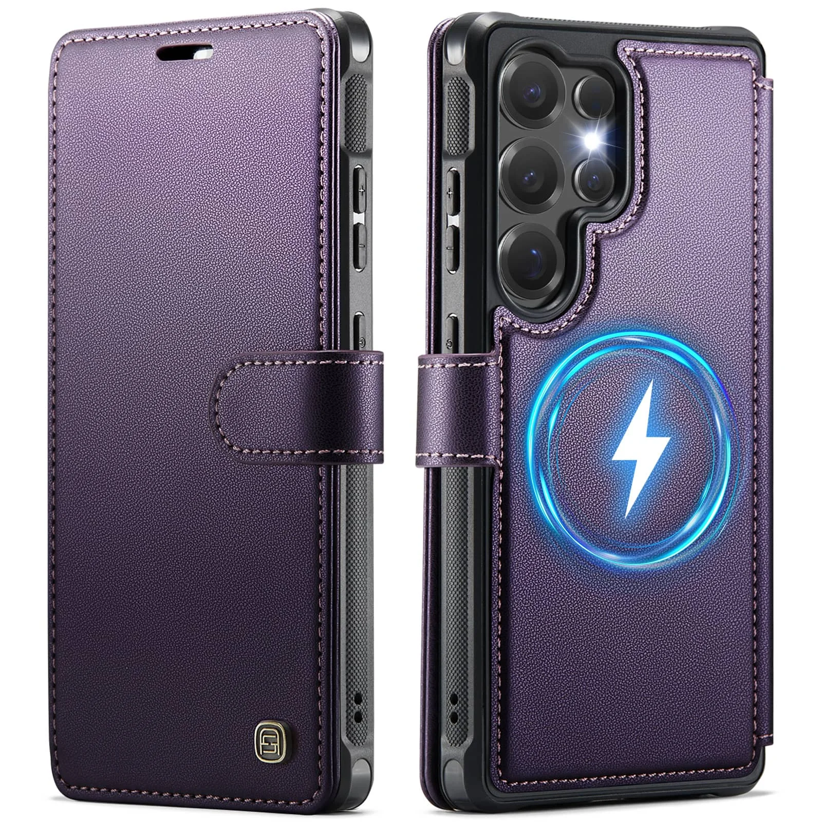 Magnetic Wallet Case for Samsung Galaxy S26 S25 S24 Ultra, PU Leather Flip Cover, RFID Card Holder, Stand, Slim Shockproof Case