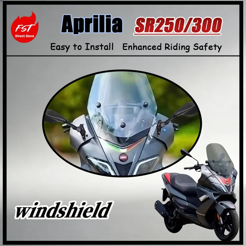 

Для Aprilia SRMAX250 SRMAX300: Дымчатое ветровое стекло, увеличенной высоты и толщины, легкое, высокопрочное, аксессуар для мотоцикла