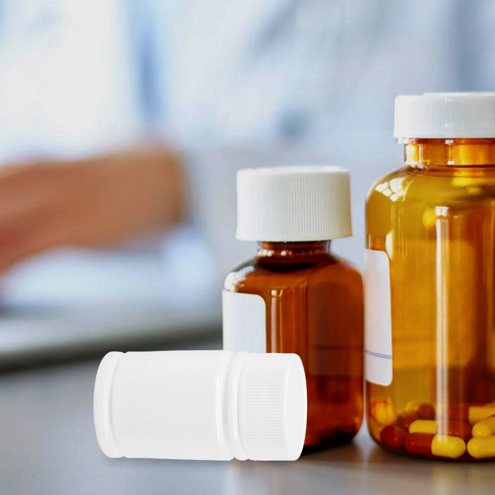 

20Pcs 20Ml White Hdpe Sample Bottles Secure Screw Top Caps for Liquid Medicine Pill Organization Portable Dispenser Reusable