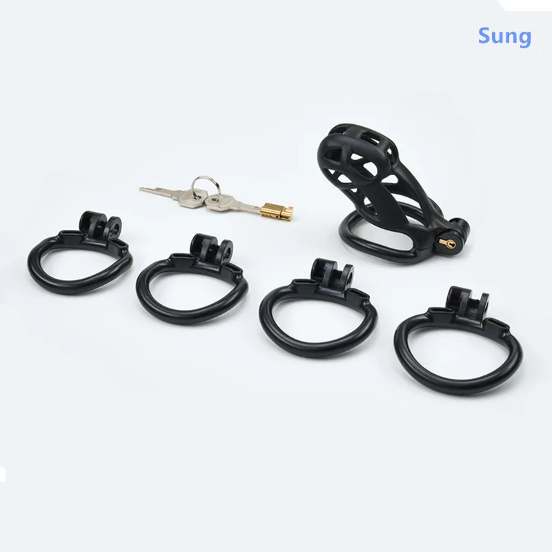 Gabbia di castità Cobra rosa di alta qualità Gabbia per cazzi forte e leggera con 4 anelli ad arco Cintura di castità Blocco del pene Giocattoli per adulti