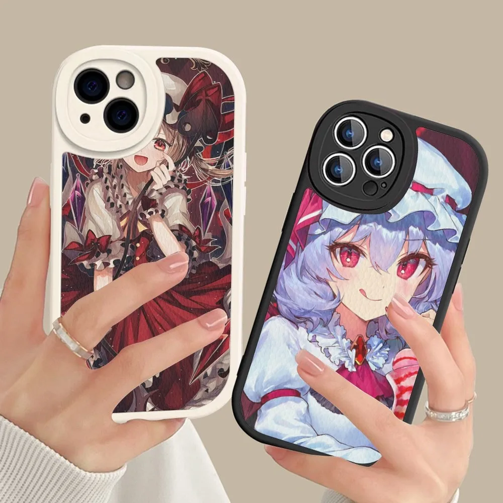 Anime Touhou Scarlet Eyes Phone Case Hard Leather For iPhone 14 13 12 Mini 11 14 Pro Max Xs X Xr 7 8 Plus Fundas