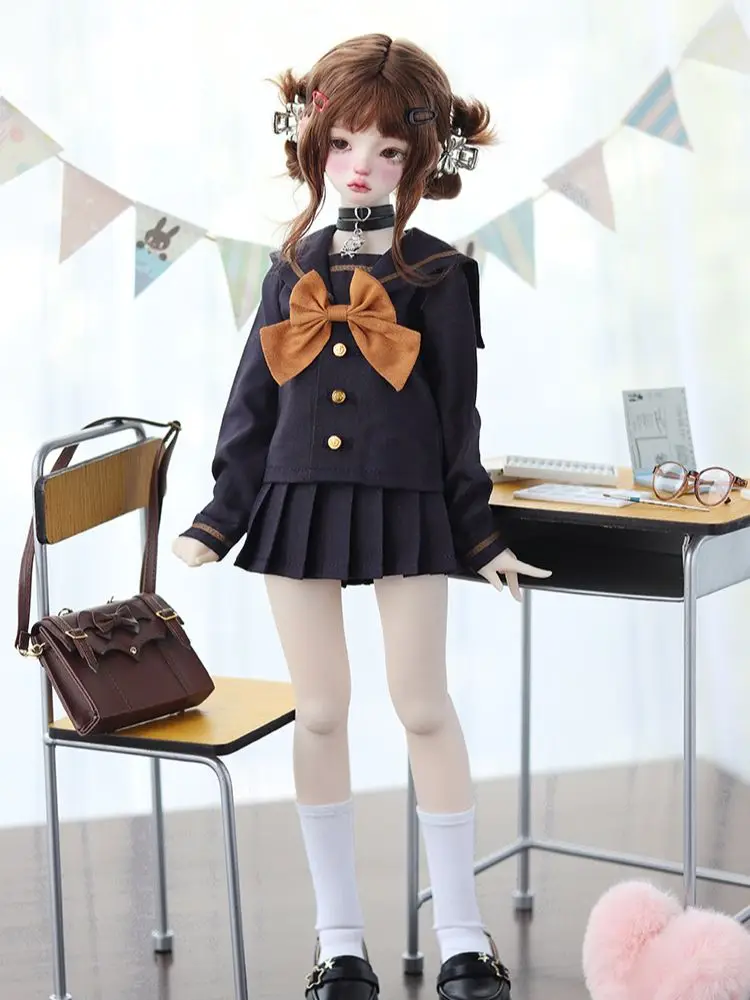 

BJD doll clothes for 1/3 1/4 size sailor suit jk school uniform student clothes uniform set doll accessories (3 points)