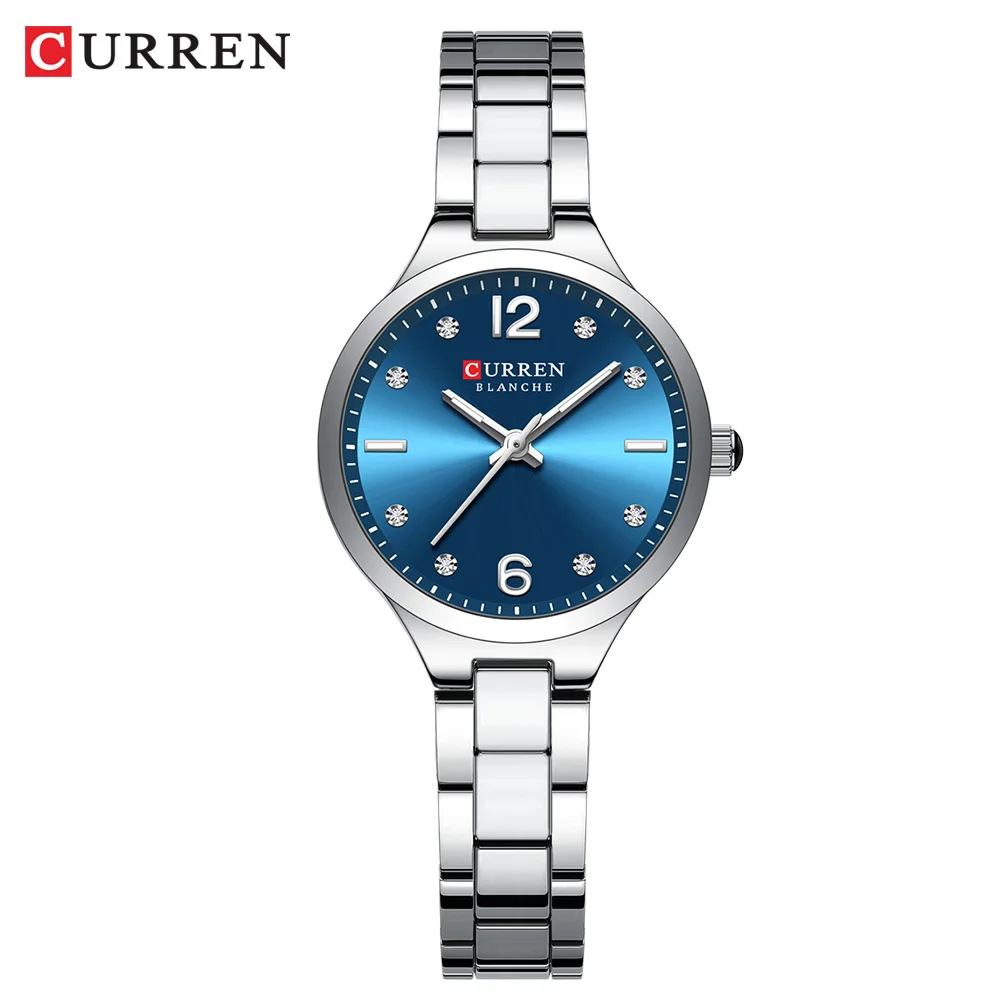 CURREN Simple Elegance Damenuhren NEUE dünne Quarz-Edelstahlband-Armbanduhr Wasserdichte Uhr Geschenk für Damen