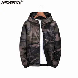 Men's reversible Camouflage Hooded Jacket Large Size Skin Coat Wear-resistant Windbreaker Outdoor Sports Cycling Hiking Jackets