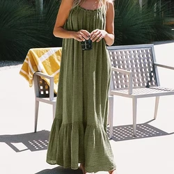 100% Cotton Gauze Muslin Women'S Summer Dress Sexy Strap Sleeveless Loose Casual Sundress Holiday Beach Party Dresses Vestidos