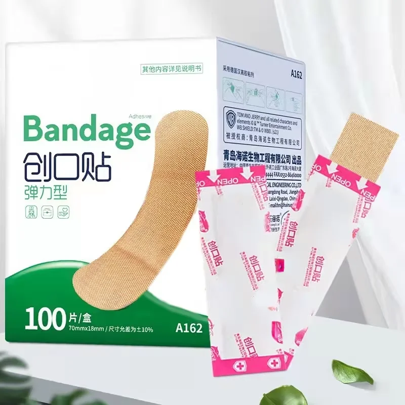 100Pcs Bandaids Stretchy Bandaids Medical Disposable Non-Woven Breathable Anti-Abrasive Foot Waterproof Cute