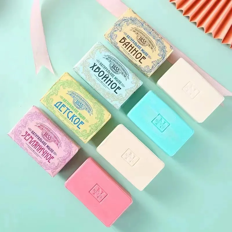 روسيا 1855 صابون الزيت العطري الوردي اللوز المخمر يدويًا، صابون التنظيف، صابون الاستحمام 190 جرام