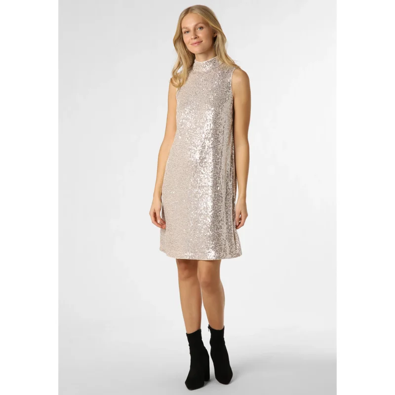 

iny Sequin Dr Women's Svel Straight Cut A-Line Dr Ele Loose Waist Summer Autumn Pure Color Gown