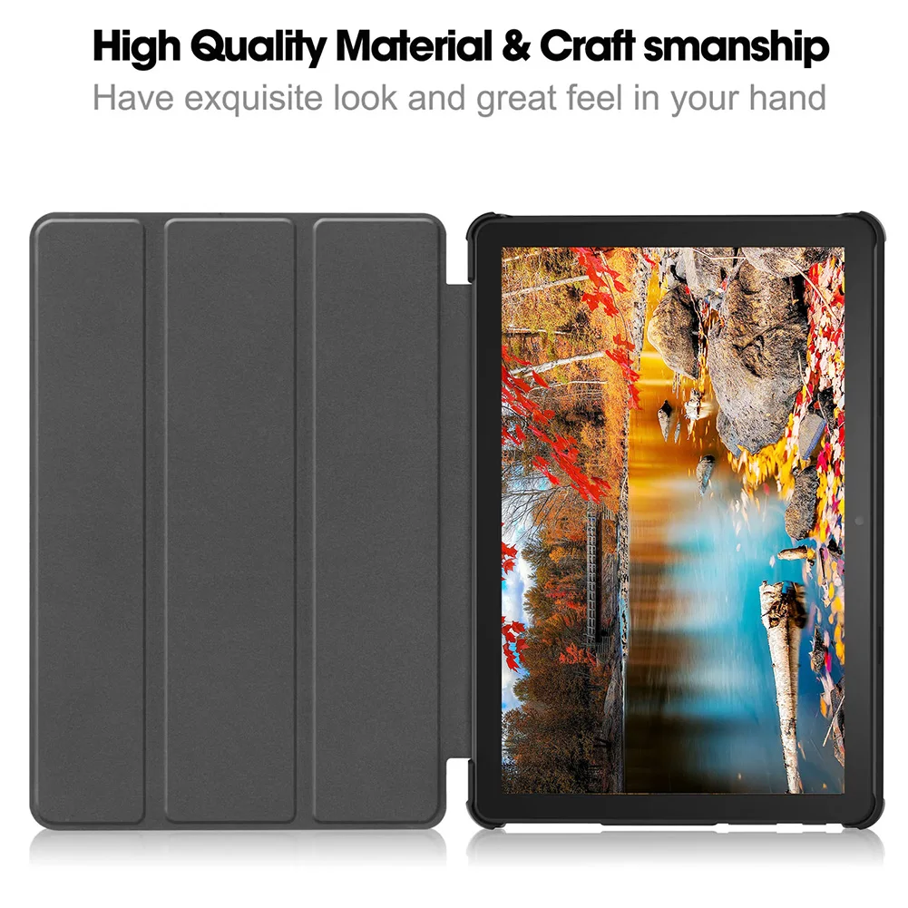 Case for Amazon Fire HD 10 (2023) 10 inch Tri-Folding Stand Smart Leather Tablet Cover For Fire HD 10 2023 Anti-drop Case