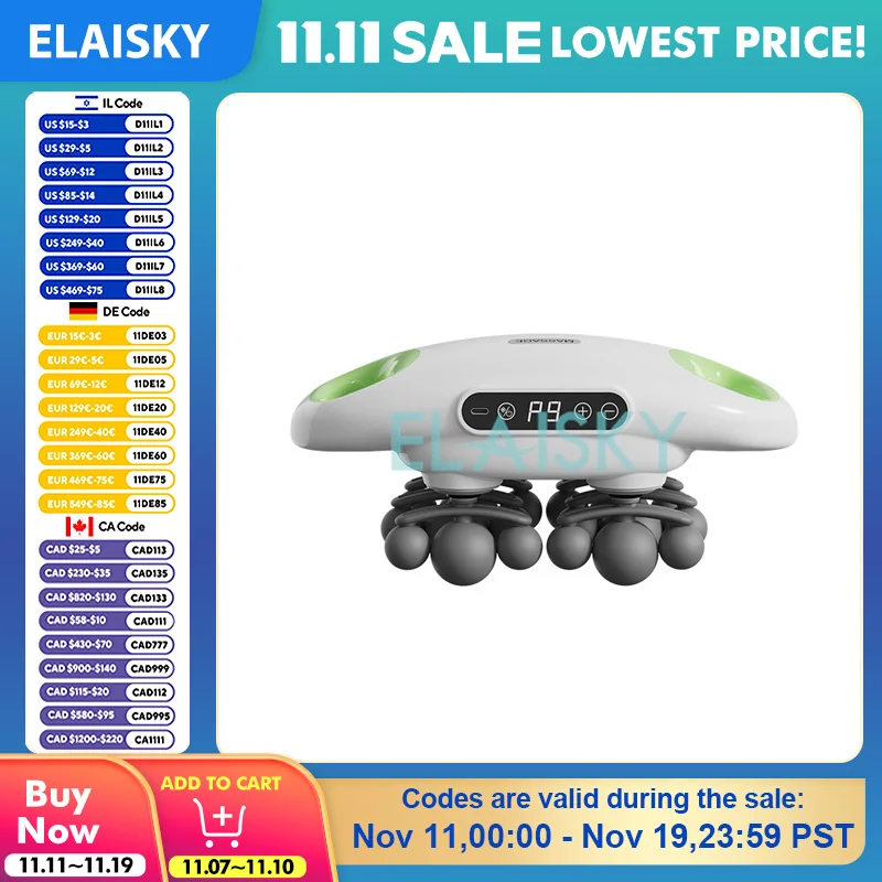 

18-массажный пистолет для головы, мышечный пистолет, массажный инструмент для релаксации глубоких мышц тела, талии, спины, ног, фасциальный пистолет, массажеры с несколькими головками