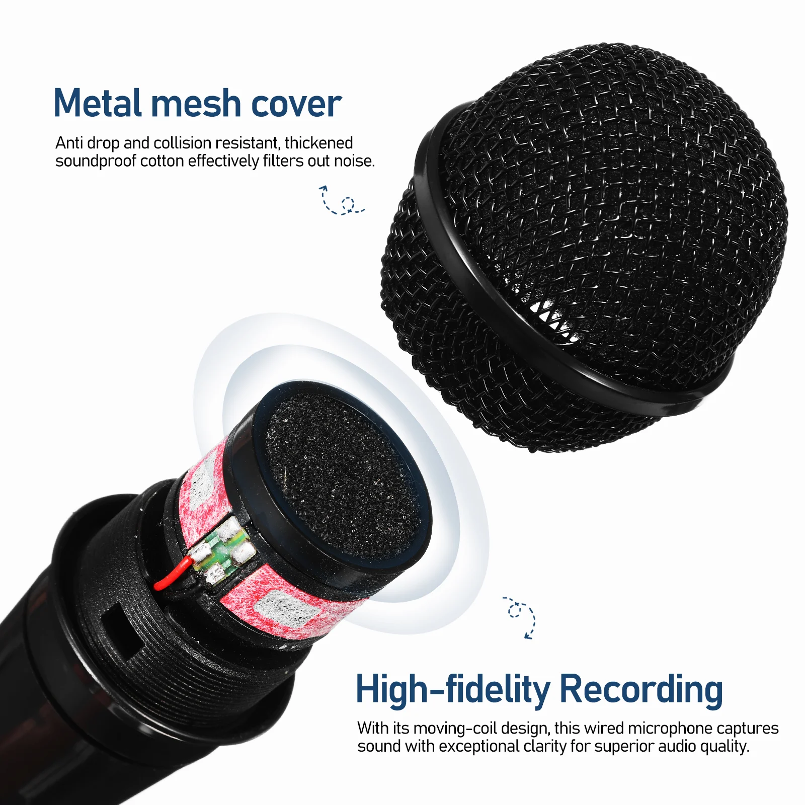 

Professional Wired Microphone for Singing High-Fidelity Dynamic Handheld Vocal Streaming Recording Use