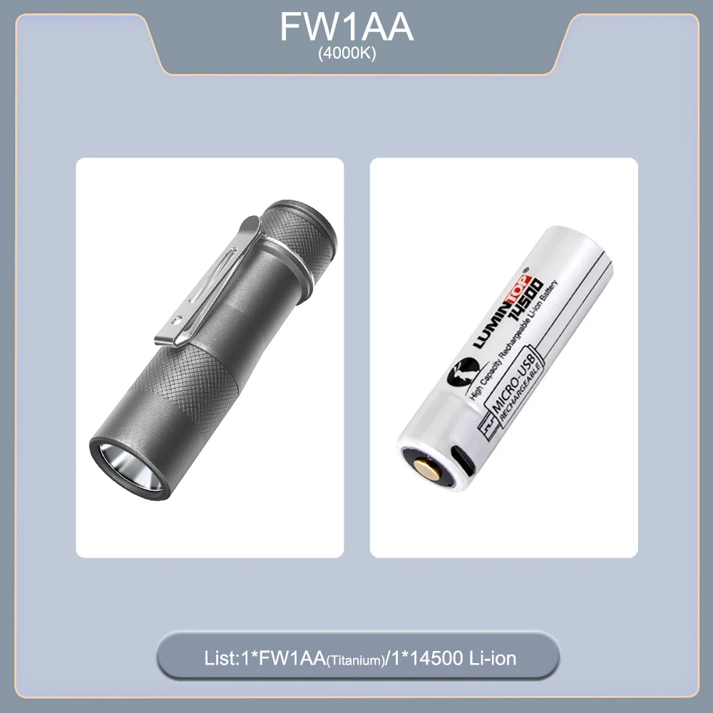 Aluminum/Titanium EDC LED Flashlight Anduril 2 Outdoor 4000K Camping Lantern 210M Throw Powerful 800LM Self Defense Light FW1AA image 3