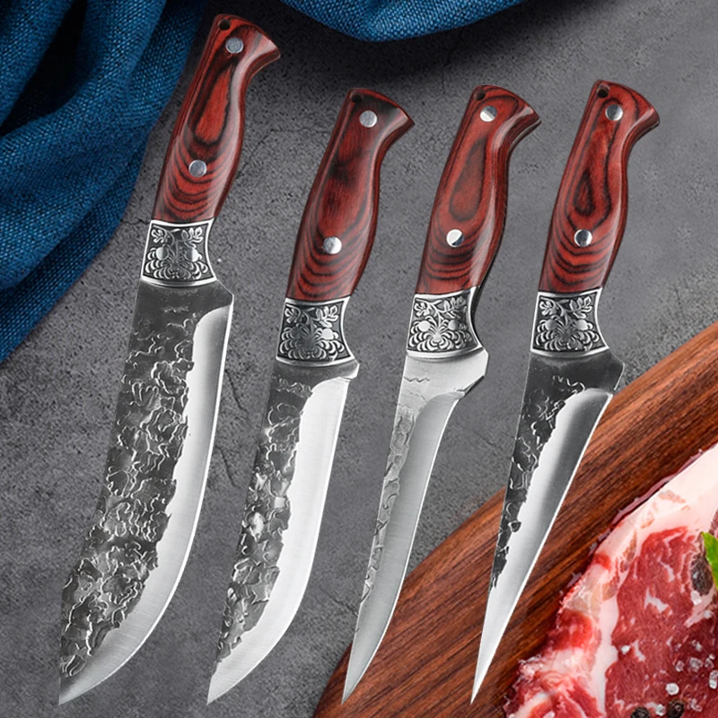 

7Cr17Mov Stainless Steel Kitchen Knives Hand Forging Boning Knife Butcher Meat Cleaver Vegetable Slicing Knife BBQ Tool