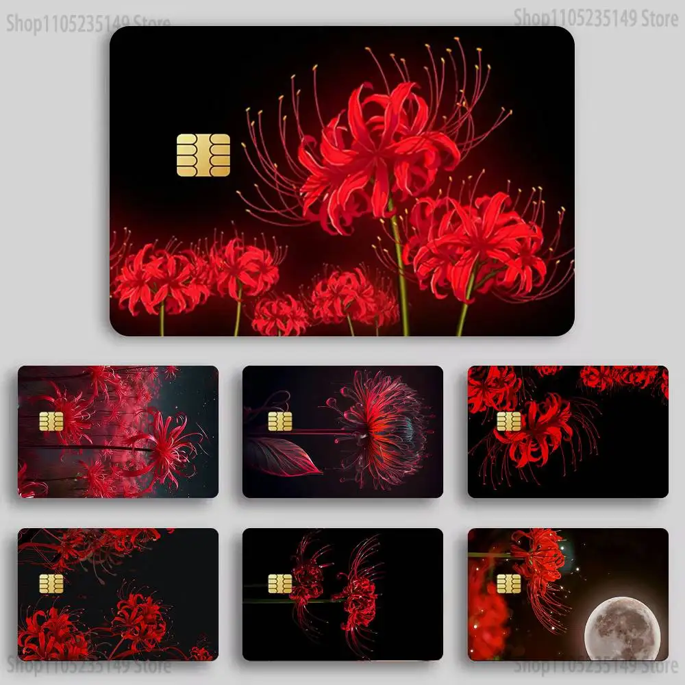 

Red Spider Lily Credit Card HD Stickers Game Card Decal Card Matte Film Skin Small Chip Waterproof Sticker