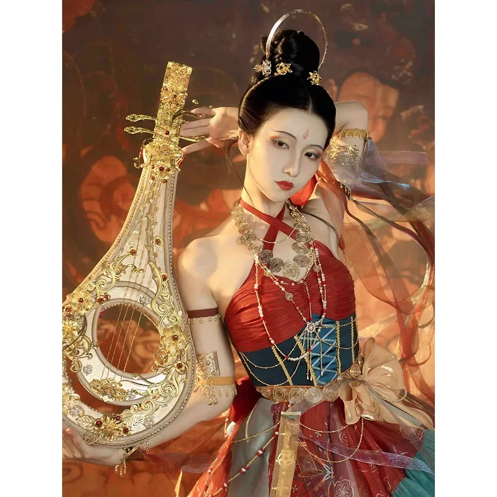 [Dunhuang Feitian] Hexagram original lolita handmade Yang Yuhuan pipa Chinese style exotic style cos props