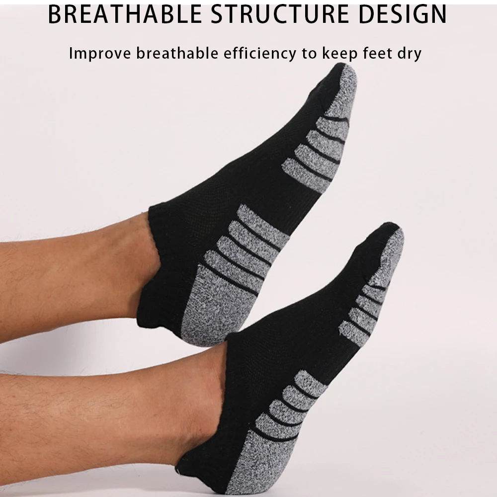 3-paar dikke handdoekbodem enkelsokken dames atletische sokken hardloopcomfort gedempte heren sportsokken zweetabsorberend ademend