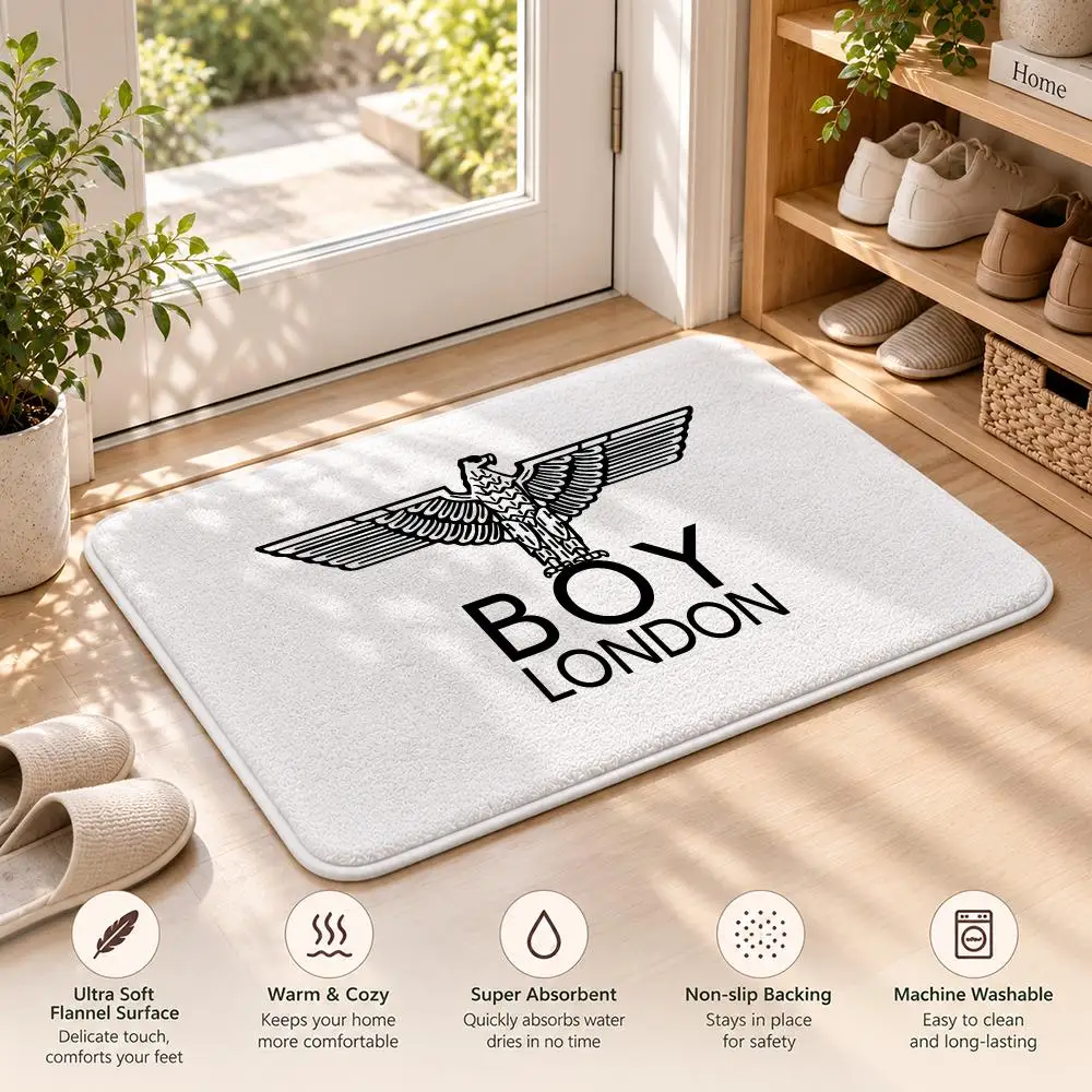 BOY L-LONDON Fashion Luxury Floor Mat Flannel Rug Soft Non Slip Washable Door Mat For Bathroom Bedroom Kitchen Home Decor