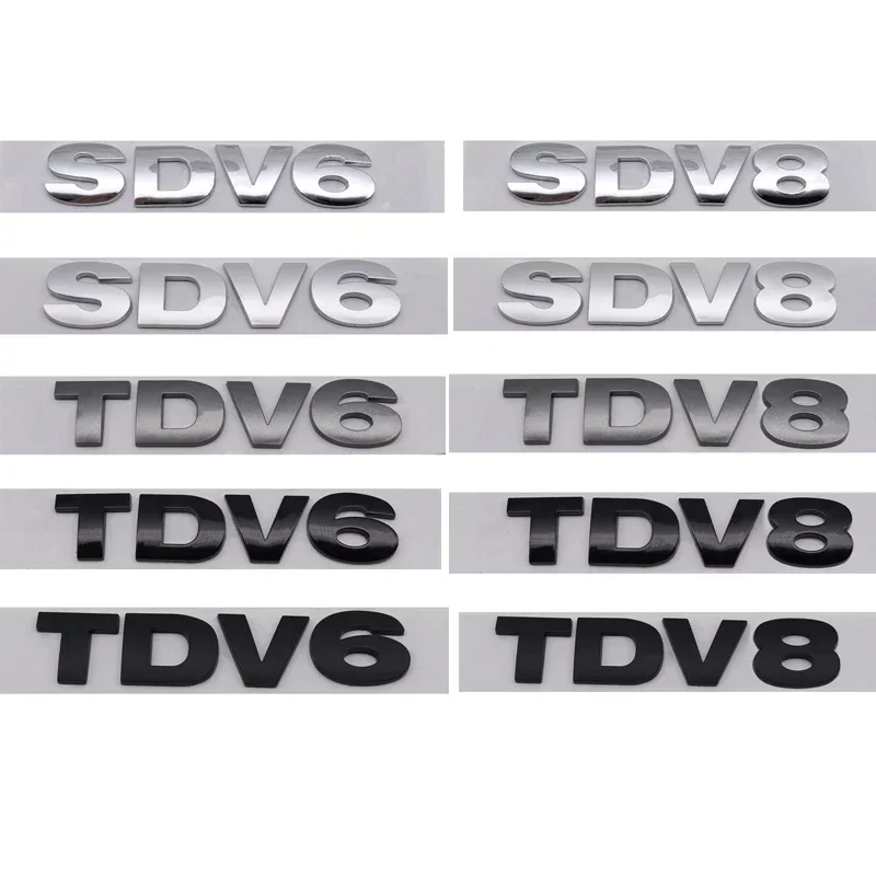 3D ABS Chrome Black Letters SDV6 SDV8 TDV6 TDV8 Logo Car Rear Trunk Emblem Badge Stickers for Range Rover Sport Accessories