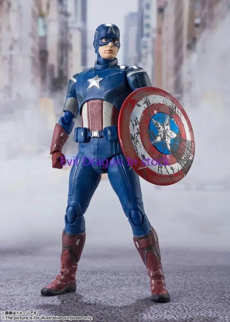 متوفر في المخزون لعبة Bandai Shf Marvel Avengers Endgame Edition كابتن أمريكا الرجل الحديدي Mk6 Thor Hulk هدية قابلة للجمع لعبة شخصية الحركة