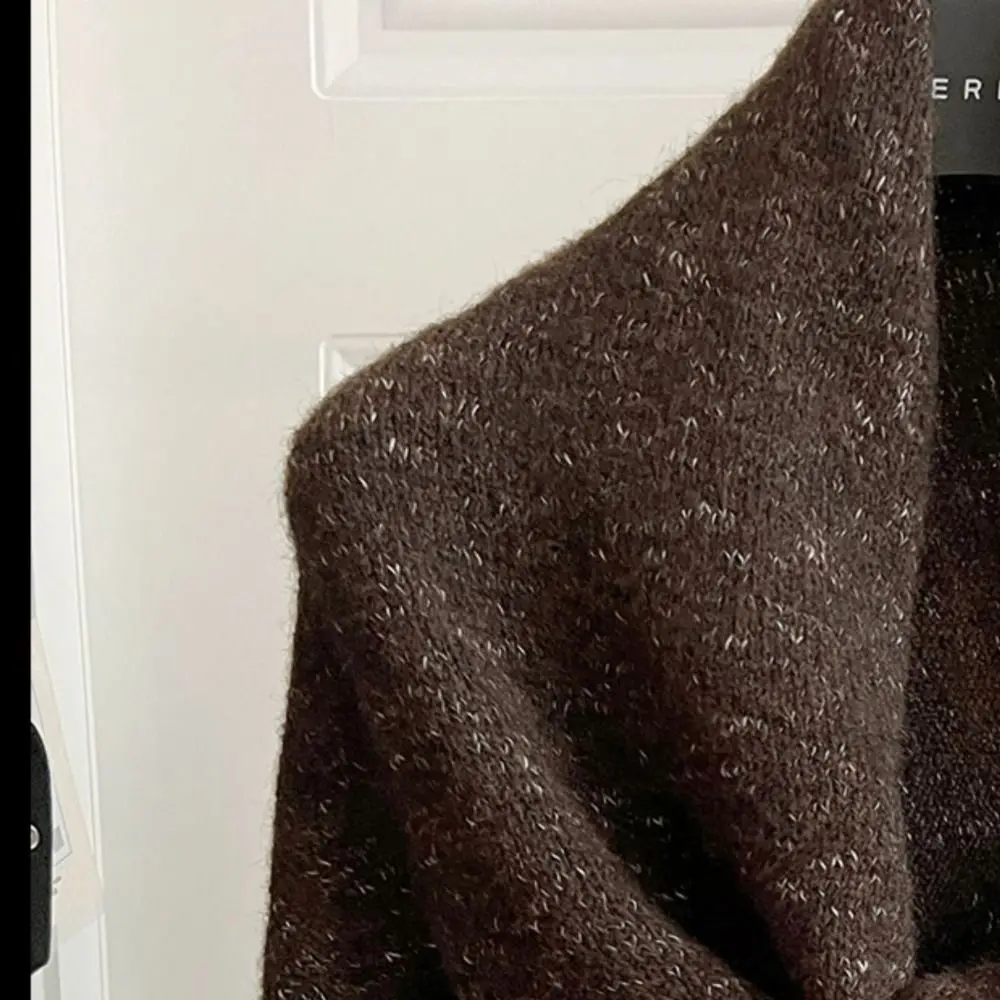 

Women Fashion Autumn Winter Warm Woolen Knitted Shawl High-end Korean Neck Protection Scarf Thermal Mongolian Poncho