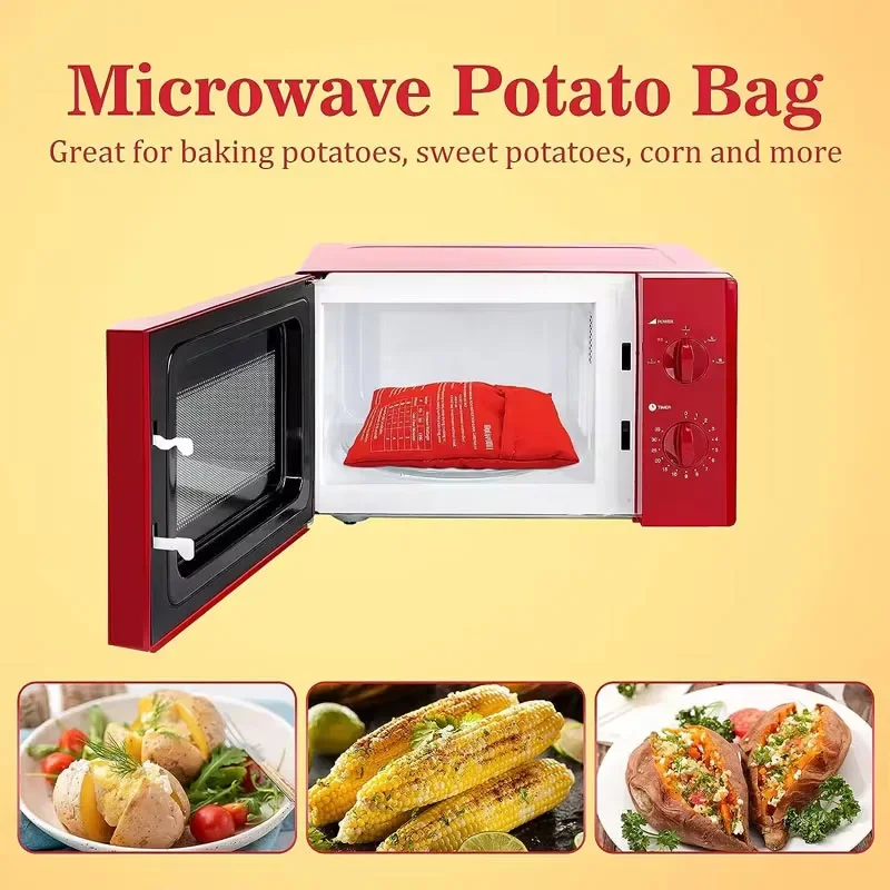 Microwave Potato Bag Reusable Express Microwave Potato Cooker Bag Baked Potato Cooker Perfect Potatoes 4 Minutes Red Baked Pouch