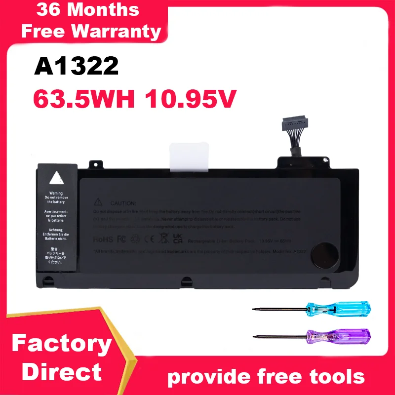 

A1322 New Battery For Apple MacBook Pro 13" 2009 2010 2011 2012 MB991LL/A MB990LL/A MB990J/A MC700 MC374 MD101 MD314