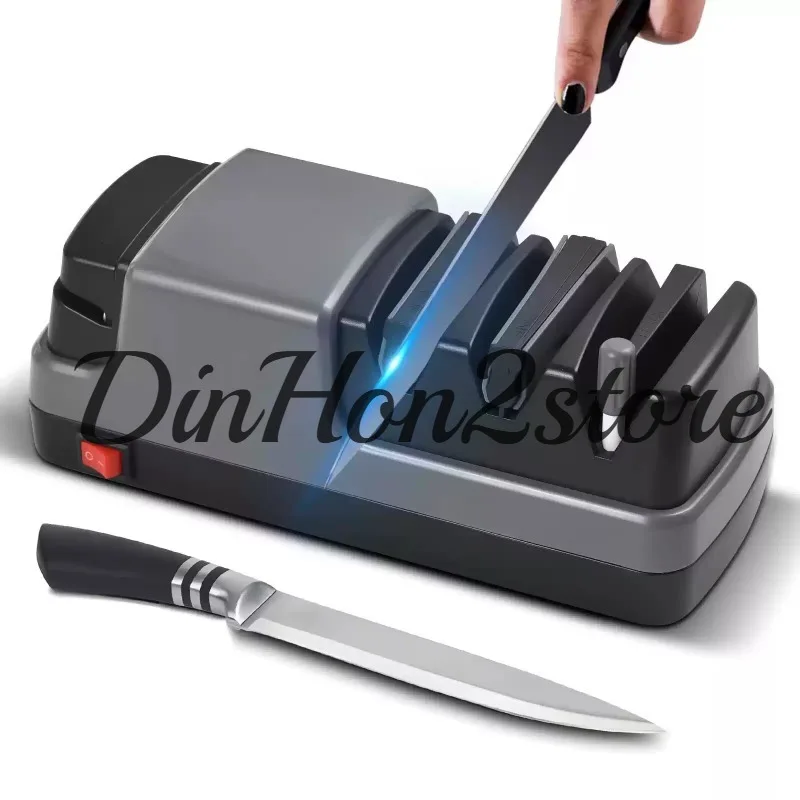 Multigroove Electric Sharpener High Efficiency Blade Grinder Durable Polishing Machine for Kitchen Cutlery Daily Maintenance
