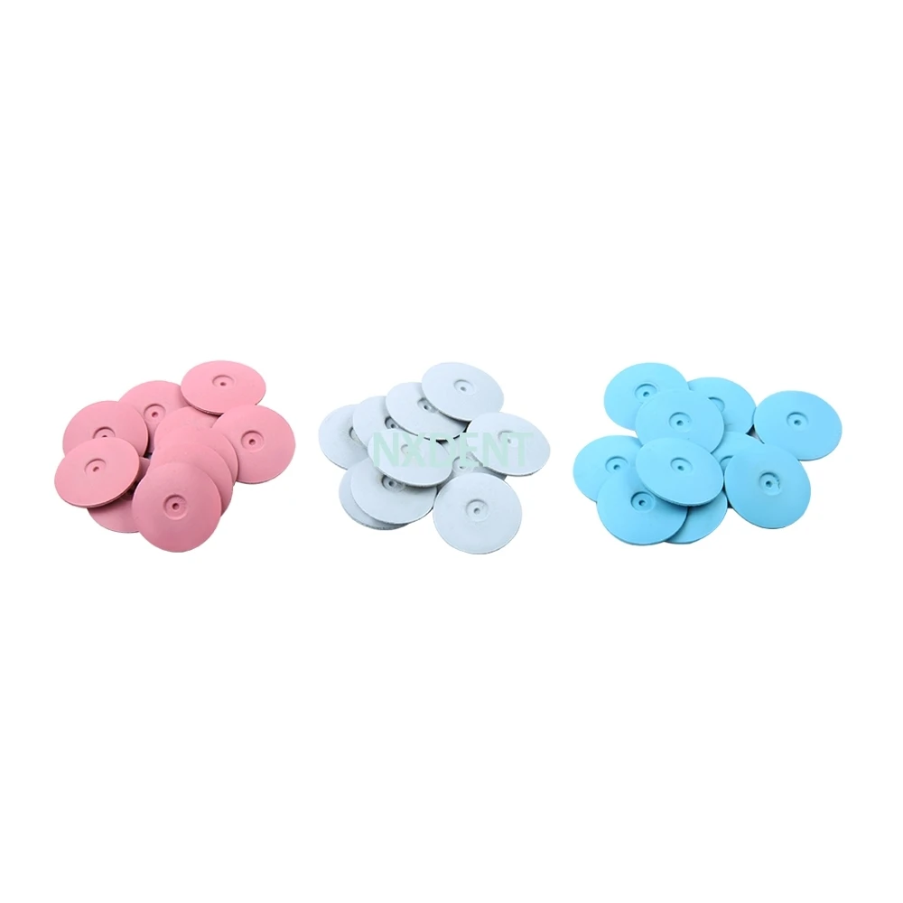 30Pcs/lot 22*3.5mm Dental Lab Polishing Wheels Polishers Silicone Burs Disk Coarse Blue/White/Pink