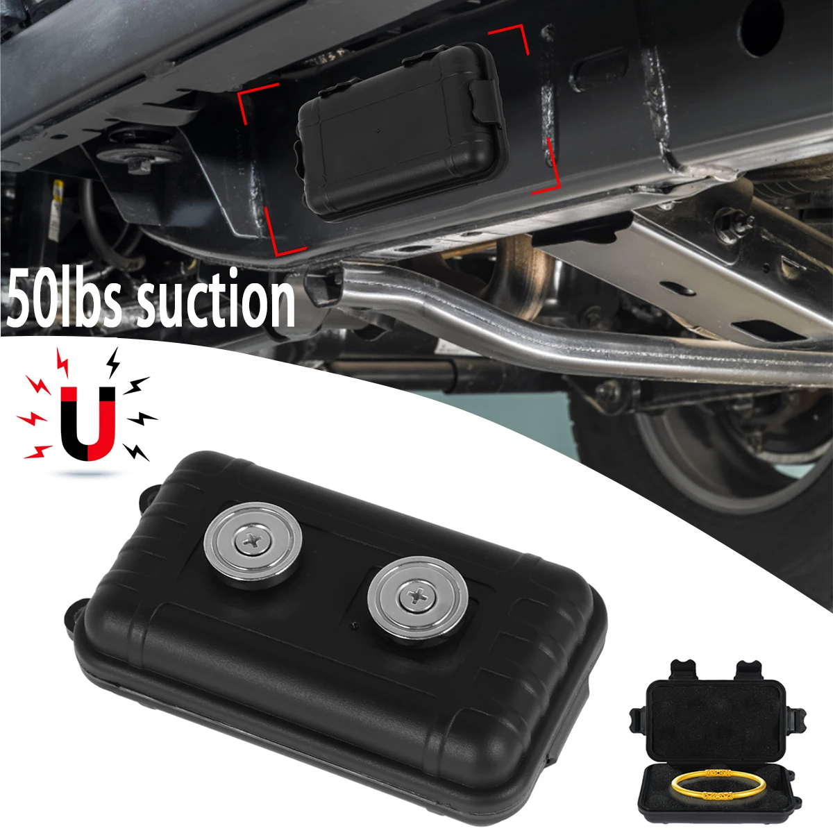 Under Car Hide Key Box autoSpare Key Box Magnet Automatic adsorption Waterproof Rustproof Key Secret Storage Box