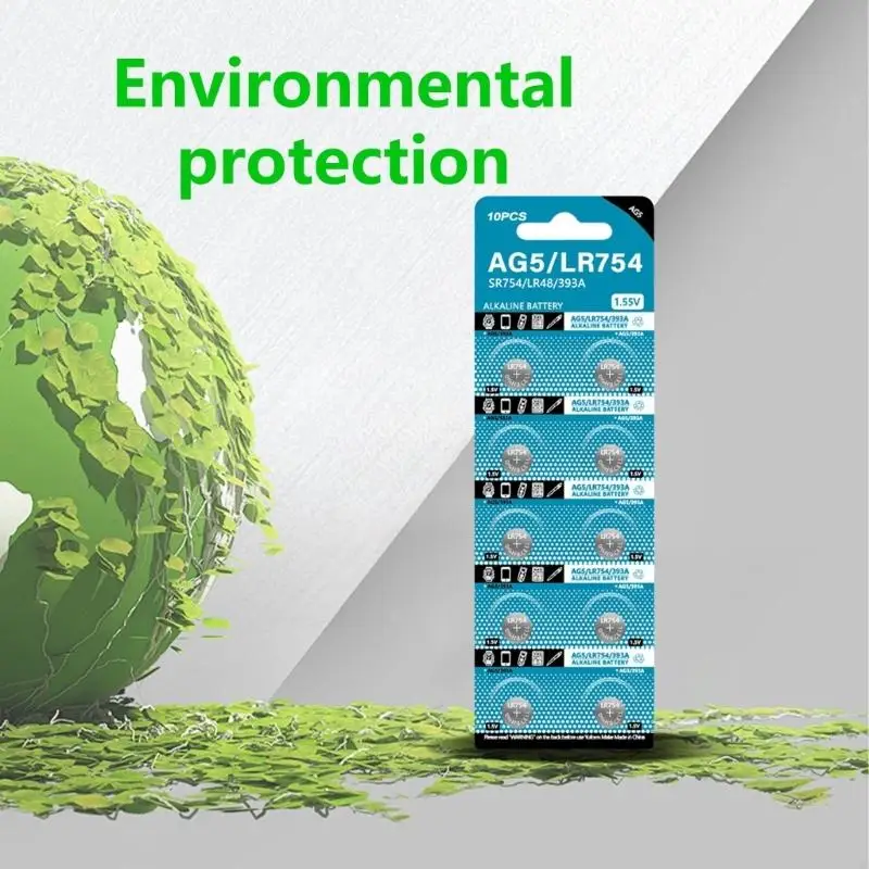2025 New 10Pcs AG5 Button Cell Batteries 1.55V LR754 193 SR754 546 RW28 939A LR48 D309