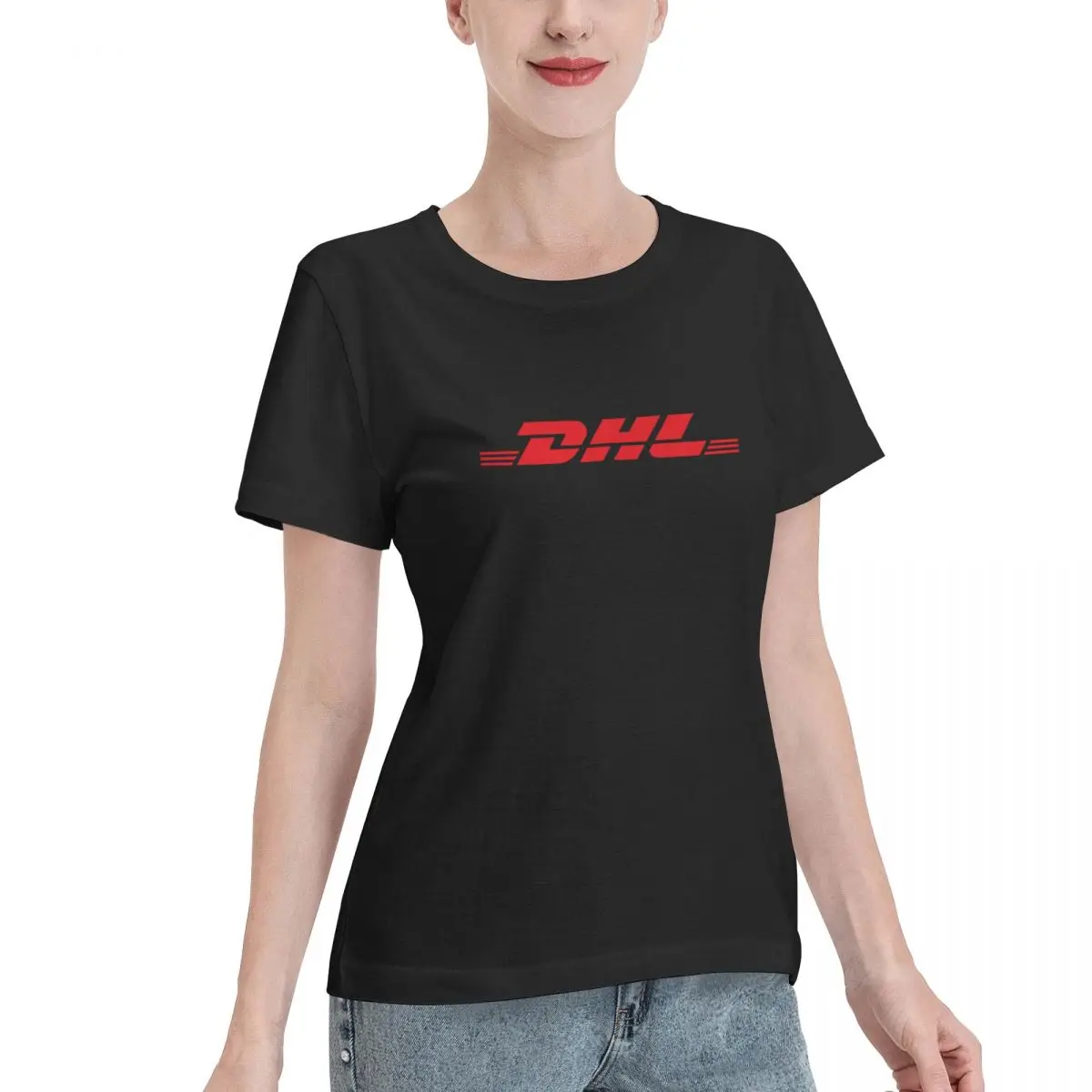 DHL Express T-shirt Female Women Girl Cotton Short Sleeve O-Neck Tee-Shirts Tops