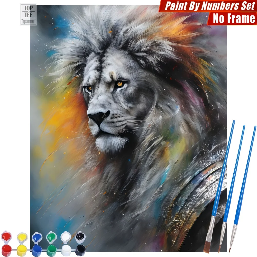 

Набор для рисования маслом DIY: Портрет величественного льва - Яркий и величественный декор для дома, пасхальный подарок для коллеги