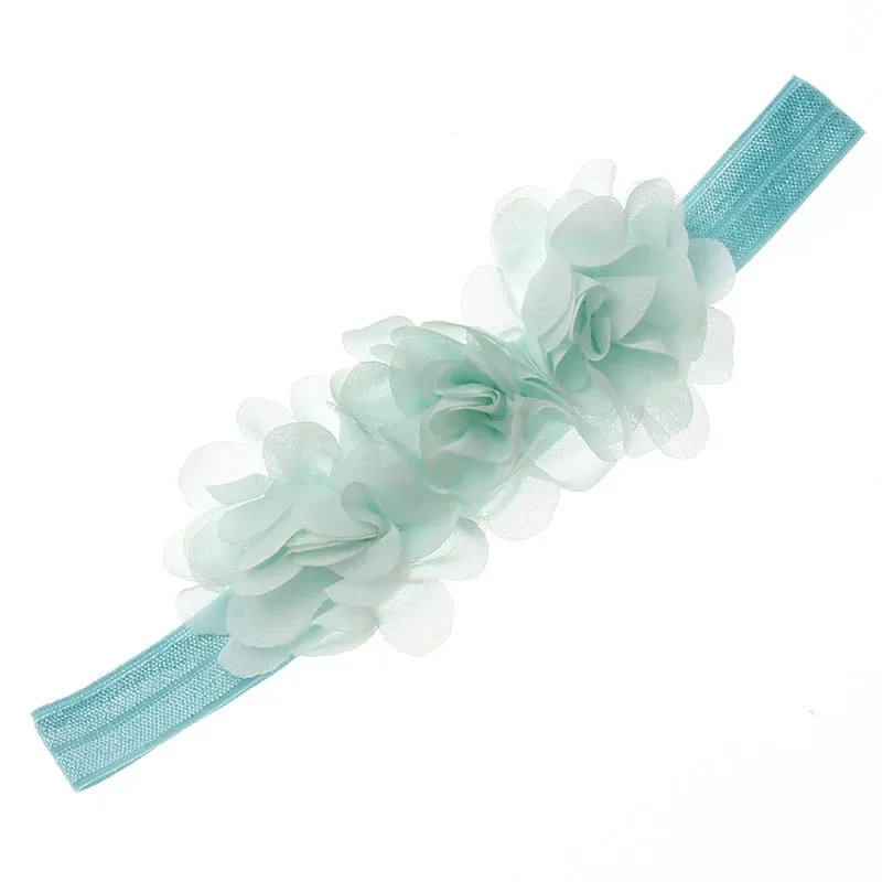 10pcs/lot New Chiffon Flower Baby Headband Kids Girls Elastic Hair Bands Accessories Headwear Gifts