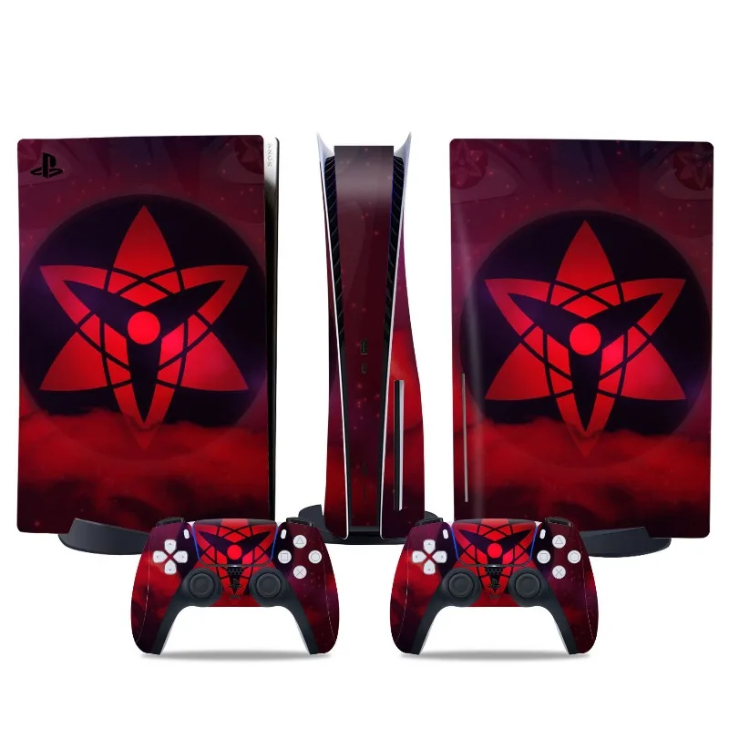 غطاء ملصق جلدي رقمي جديد من Naruto PS5 لوحدة التحكم PlayStation 5 ووحدة التحكم ملصق حماية مضاد للماء من Itachi