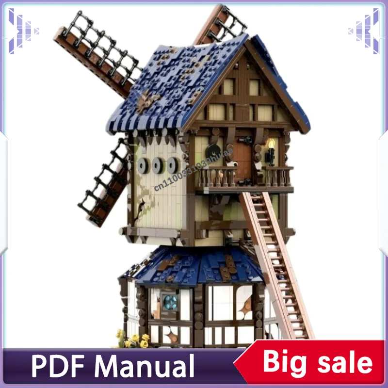 

Medieval Fantasy Windmill MOC 2946pcs Building Bricks DIY Country Mill House Scene Assembly Parts Toy Gift for Adults and Kid