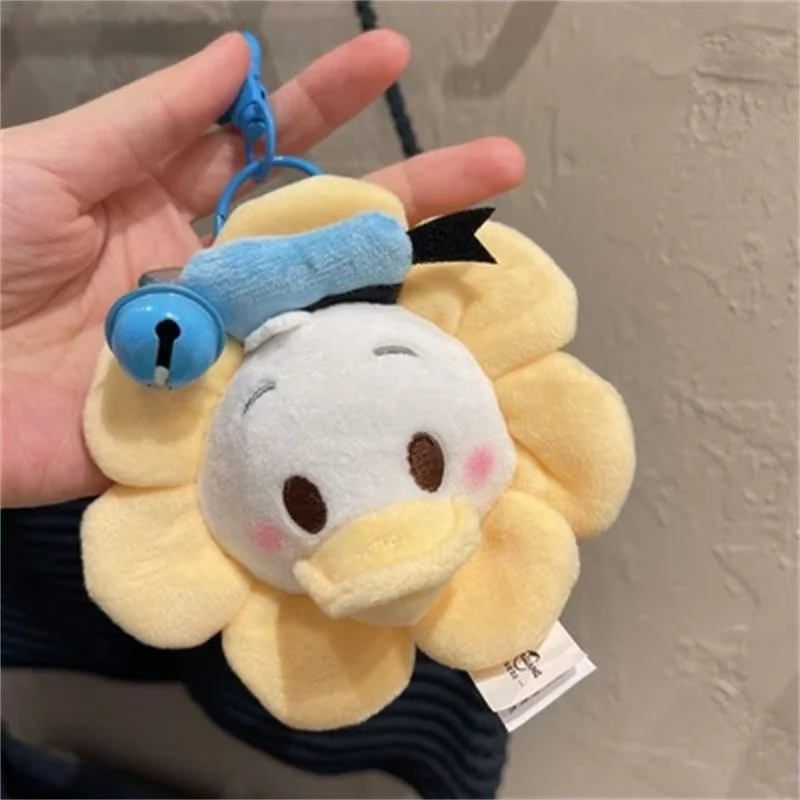디즈니 귀여운 꽃 도널드 덕 부드러운 인형 키체인 백팩 장식 차량용 장식 소녀 크리스마스 선물