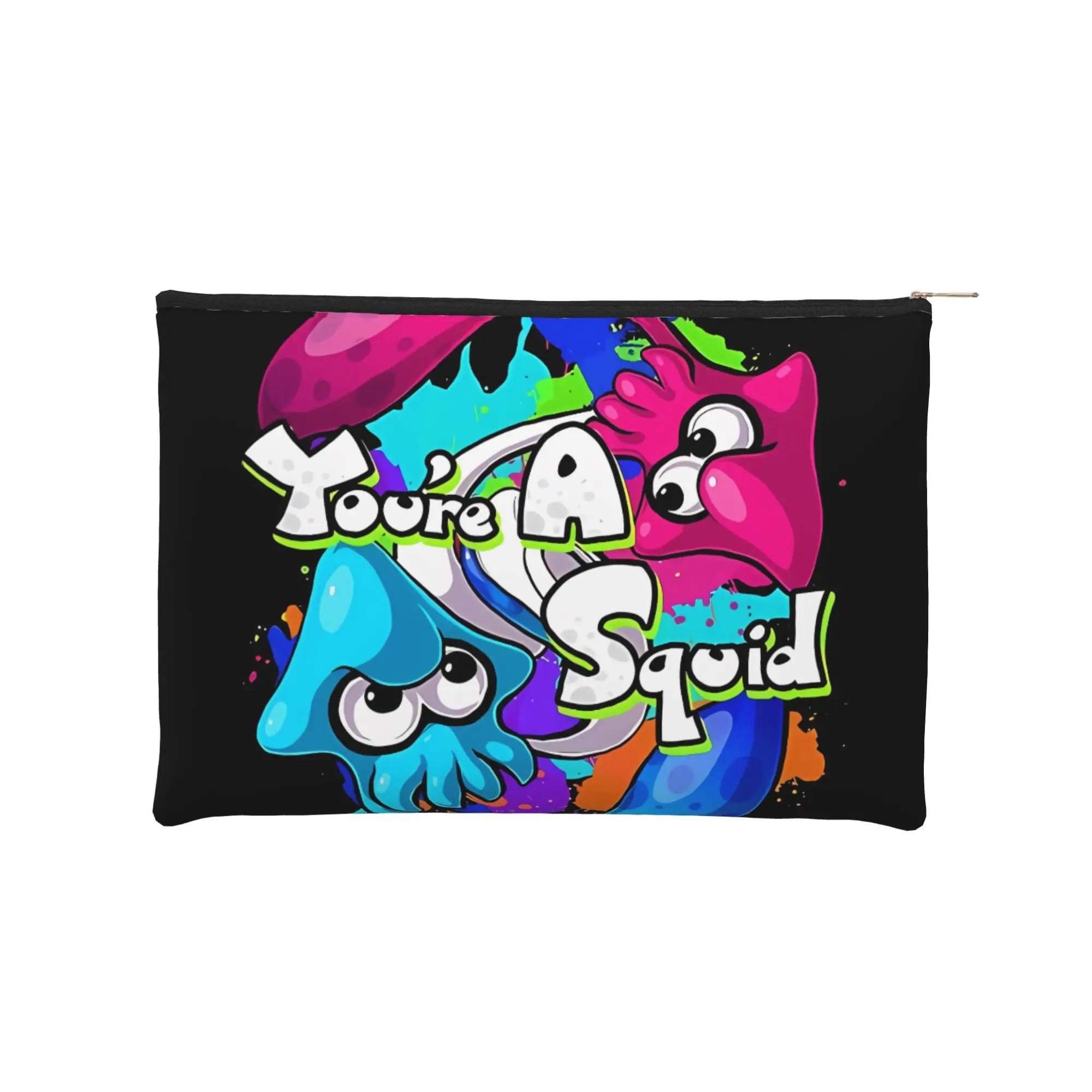 

Стильная косметичка S-Splatoon «Ты теперь кальмар» на молнии, несессер для туалетных принадлежностей
